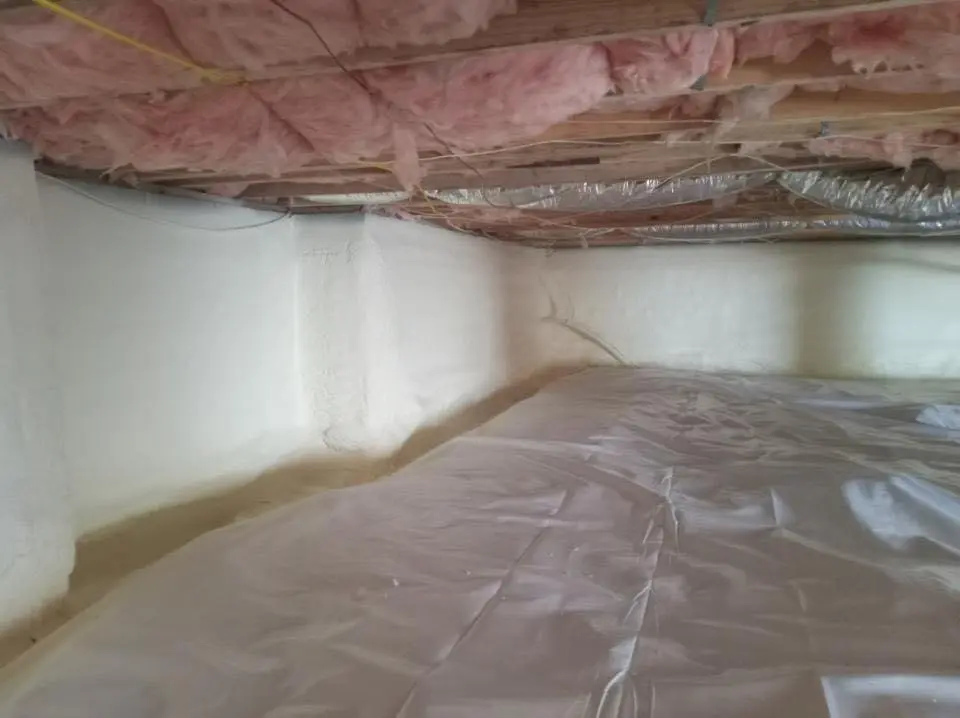 Crawl space encapsulation with closed-cell spray foam for Spray Foam Roofing in Summit